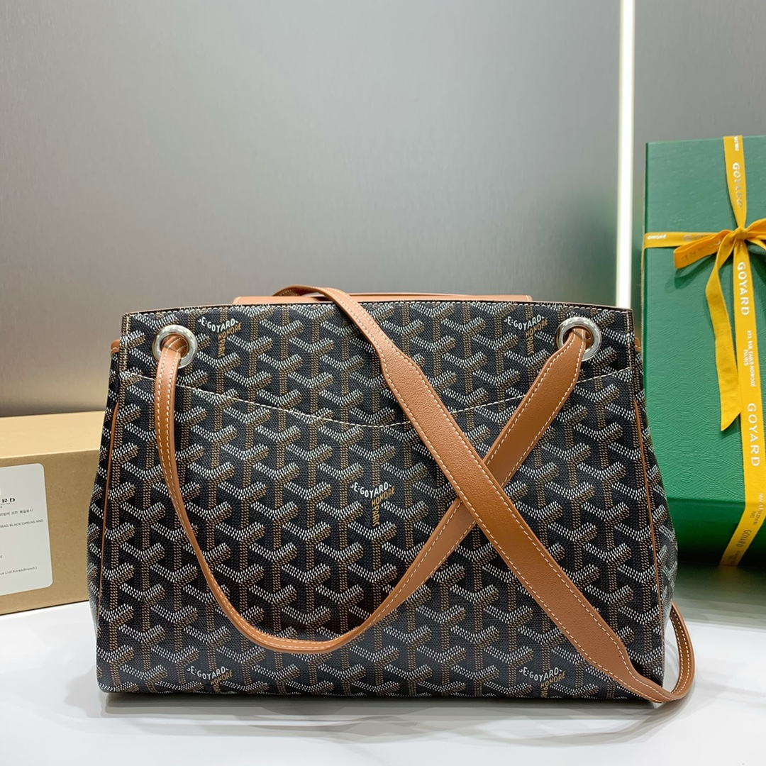 Rouette Souple Shoulder Bag In Black and Tan